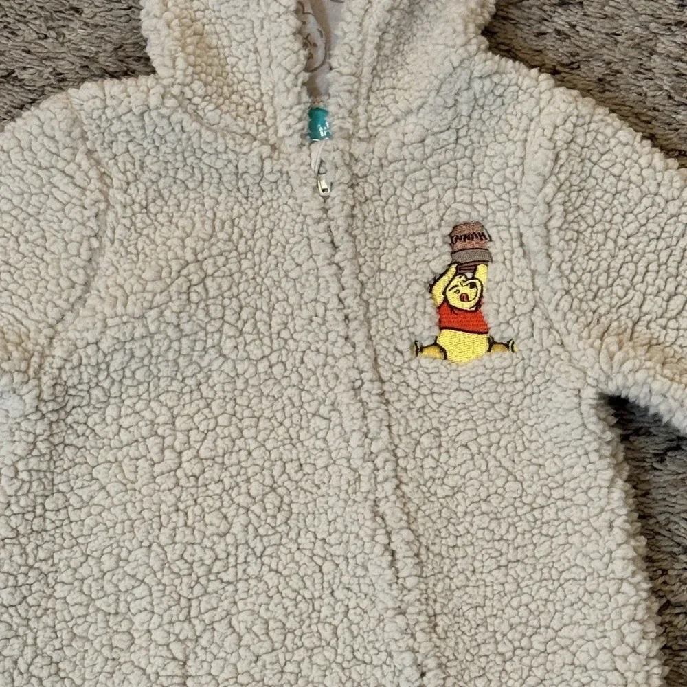 Disney Winnie The Pooh Sherpa Fleece One Piece‎ Pajama Baby Size 6-9 Months